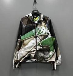 STUSSY グラフィックプリント フード付きナイロンジャケット M