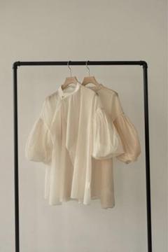 Eaphi volume sleeve sheer blouse