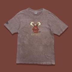 90s USA製 クレイジーシャツ Tシャツ シカ チョコレートブラウン