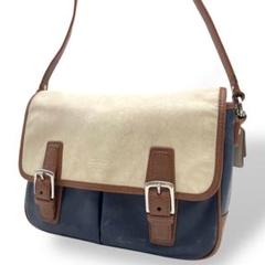 COACH コーチ ショルダーバッグ オールレザー ホワイト バイカラー 肩掛け