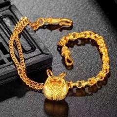 24K 24金　ぽっちゃりブレスレット 足金999刻印入り