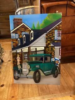 ステンドグラス風　グラスアート　ガラス絵　グラスデコ　車
