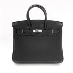 【美品】エルメス バーキン 25 ブラック シルバー バッグ フィヨルド