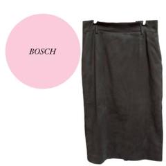 【ボッシュ】BOSCH♡高級感♡スカート♡スリットスエード風【40】L♡カーキ系
