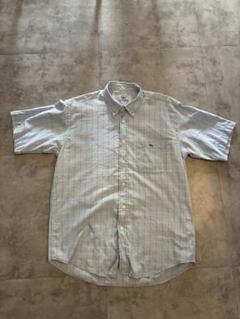 Lacoste 半袖ワイシャツ 水色 チェック柄