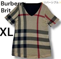 希少　バーバリーブリット　Ｖネック　半袖　メガチェック　大きい　XL 春夏 希少 バーバリーブリット Vネック 半袖 メガチェック 大きい XL
