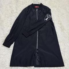 5978 ロング丈ナイロンジャケット L ブラック ブルゾン 薄手アウター