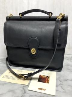 【良品 2way】COACH ウィリス ブリーフケース レザー ゴールド金具 黒 オールドコーチ ☆ レザー 2WAY ビジネスバッグ PCケース