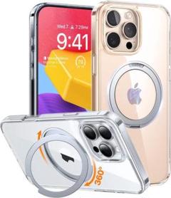 透明度爆上がり❣多機能360回転スタンド iPhone16ProMax ケース