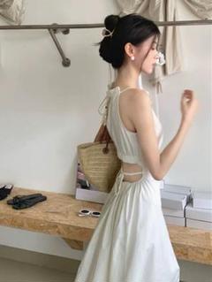 春夏レジャーに最適❤️シンプルなロングワンピース