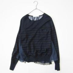 美品✨sacai luck サカイラック レースTシャツブラック サイズ2 sacai luck サカイ ラック バックシアーレースブラウス サイズ2
