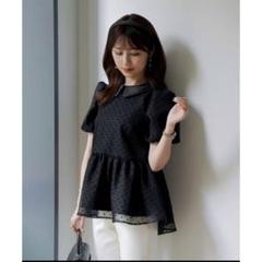 美品】Joint Space kana ドットオーガンジーブラウス ブラック