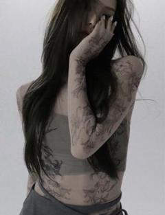 melt the lady lily tattoo tops black