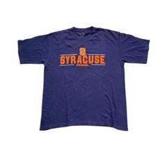 7SM1 ロゴ刺繍Tシャツ　ネイビー　L アメカジ　古着　used