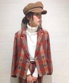 新品 Ungrid チェックダブルジャケット