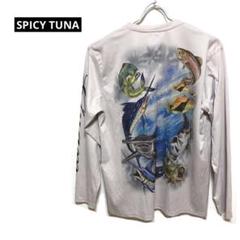 SPICY TUNA 長袖Tシャツ　お魚柄デザイン　ポリエステル　LLサイズ