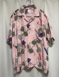 KarlHelmut カールヘルム レーヨン100 開襟総柄アロハシャツ 半袖 即決 希少 90s karl helmut カールヘルム トランプ 総柄