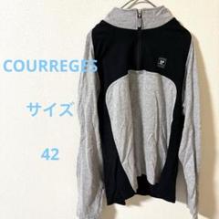 COURREGES ハーフジップ長袖シャツ グレー/ブラック