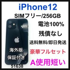 A 100% iPhone 12 256 GB SIMフリー　ブラック　本体