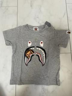 A BATHING APE BAPE KIDS グレー シャークTシャツ 80