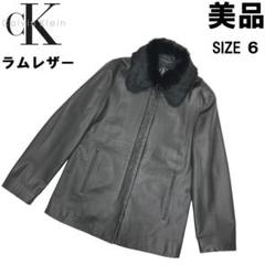 最低価格の ♀【美品】CK カルバンクライン ラムレザー ブルゾン 黒US6 9号 ジャケット・アウター