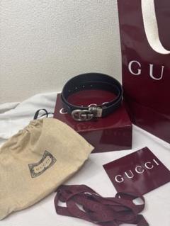 GUCCI ブラック ベルト GGバックル