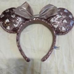 ディズニー カチューシャ ハート模様 リボン付き