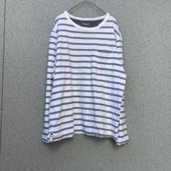 2334【GLOBAL WORK】M♡ストライプ長袖Tシャツ ポケット ロンT