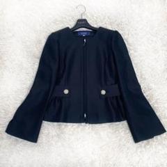ジャンフランコフェレ　ノーカラージャケット　金具　ビジュー　ブラック　黒　38 ジャンフランコフェレ ノーカラージャケット 金具 ビジュー