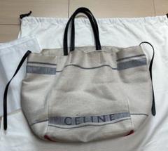 M*N様 セリーヌ カバファントム リネン ベージュ×ブルー トートバッグ M*N様 セリーヌ カバファントム リネン ベージュ×ブルー トート
