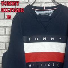 TOMMY HILFIGER☆トレーナー ビッグロゴ センターロゴ ネイビー M