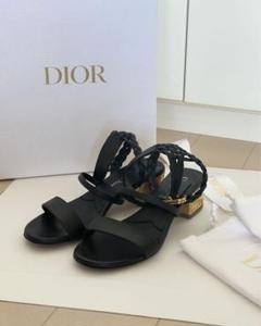 Dior カーフレザー サンダル ブラック 34.5 - メルカリ