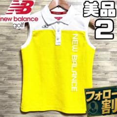 美品 ニューバランスゴルフ ノースリーブポロシャツ サイズ2 ロゴ