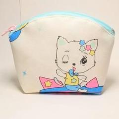 ◆ハンドメイド ポーチ ハニーチューン レトロ アニマル 宇宙 白 廃盤 ①
