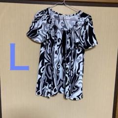 匿名　可愛い　オシャレ　黒白　Sky Bomber 抽象模様 半袖チュニック　Ｌ