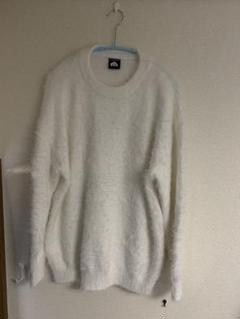 ALUDE ホワイトクルーネックセーター