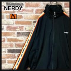 《人気》NERDY ノルディ　トラックジャケット　アームロゴ　ブラック　M