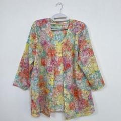 レディース 花柄カーディガン 七分袖 春 夏 トップス かわいい