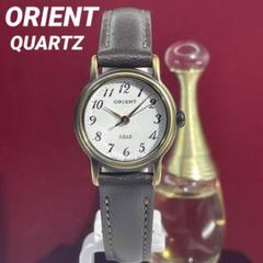 美品 ORIENT QUARTZ 電池交換済 ホワイト文字盤 日本製 腕時計