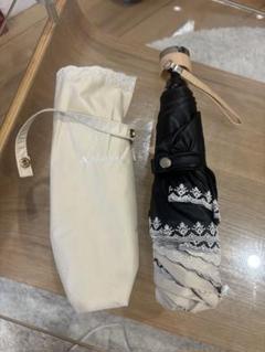 Aquascutum レース付きベージュ 折りたたみ傘 雨晴兼用