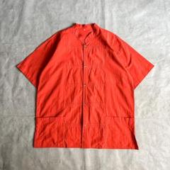 1990's~ ツーポケ 切り替えデザイン スタンドカラー 半袖シャツ