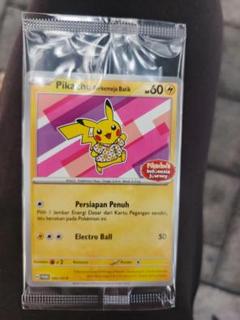 ピカチュウとダンデ 争奪戦 世界に300枚 インドネシア プロモ美品 ポケモンカード インドネシア バティックピカチュウ プロモ 未