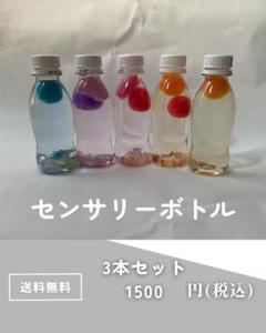 【保育教材・感覚遊びに】センサリーボトル 3本セット（ビーズ・ポンポン入り）