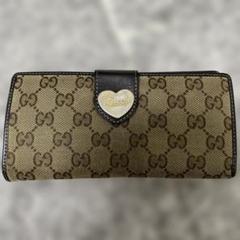 GUCCI✨GGキャンバス　ラブリーハート　Wホック　ゴールド金具　レディース GUCCI グッチ Wホック 財布 二つ折り ミニ財布 レディース