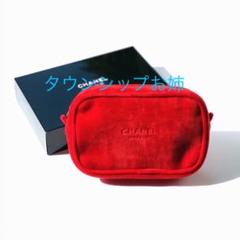 シャネル 最新 化粧ポーチ コスメ入れ レッド