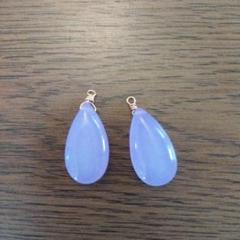 チャーム　ラベンダージェード　加工　ハンドメイド　アクセサリー　イヤリング