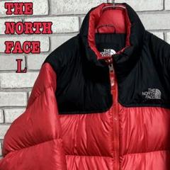 《美品》THE NORTH FACE☆ダウン ヌブシ レディース L 赤/黒