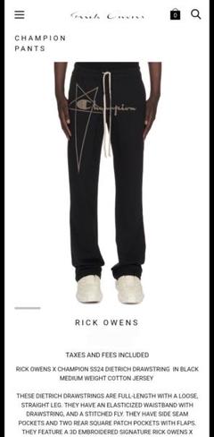 2025年最新】rick owens champion パンツの人気アイテム - メルカリ