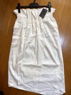 【Aga新品】ひざ丈ラップスカート【白】