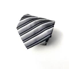1073 FENDI フェンディ　ストライプ　ネクタイ　黒
